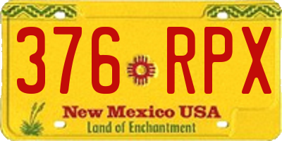 NM license plate 376RPX