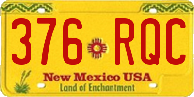 NM license plate 376RQC