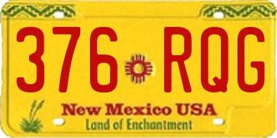 NM license plate 376RQG