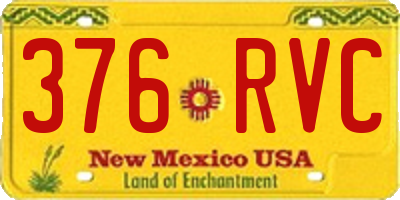NM license plate 376RVC