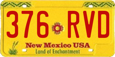 NM license plate 376RVD