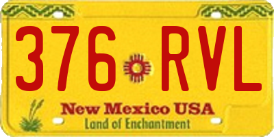 NM license plate 376RVL
