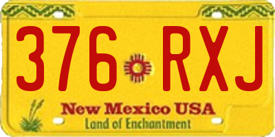 NM license plate 376RXJ