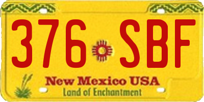 NM license plate 376SBF
