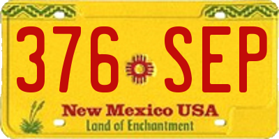 NM license plate 376SEP