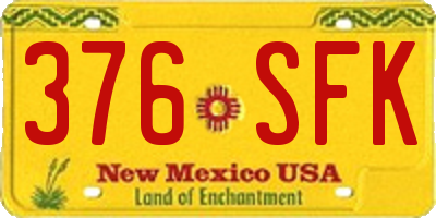 NM license plate 376SFK