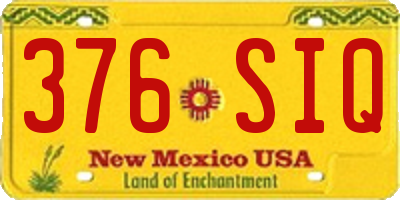 NM license plate 376SIQ