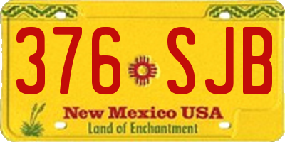 NM license plate 376SJB