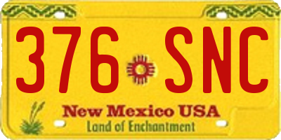 NM license plate 376SNC