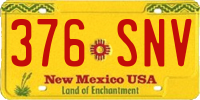 NM license plate 376SNV