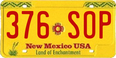 NM license plate 376SOP