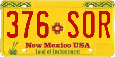 NM license plate 376SOR