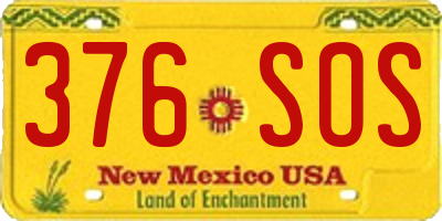 NM license plate 376SOS