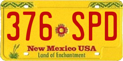 NM license plate 376SPD