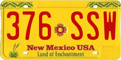 NM license plate 376SSW