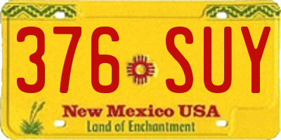 NM license plate 376SUY