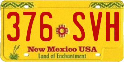 NM license plate 376SVH