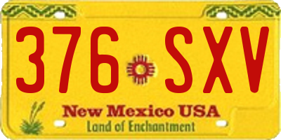 NM license plate 376SXV