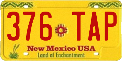 NM license plate 376TAP