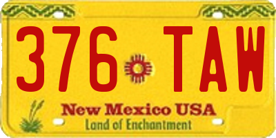 NM license plate 376TAW