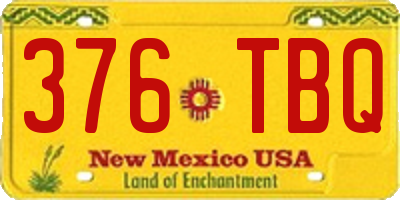 NM license plate 376TBQ
