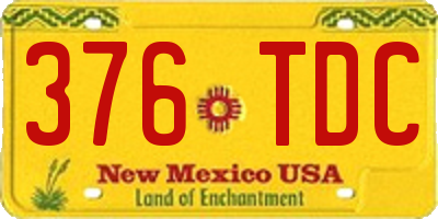 NM license plate 376TDC