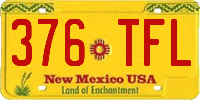 NM license plate 376TFL