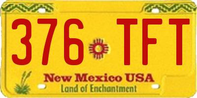 NM license plate 376TFT