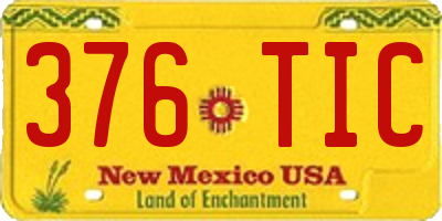 NM license plate 376TIC