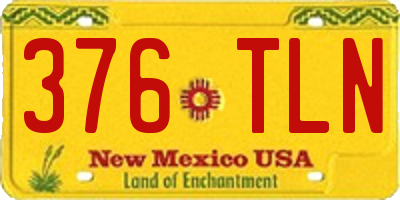 NM license plate 376TLN
