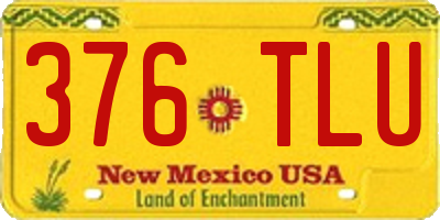 NM license plate 376TLU