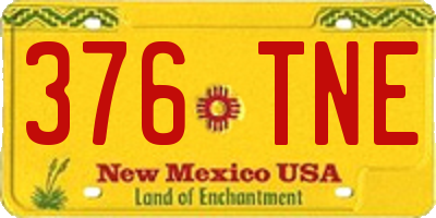NM license plate 376TNE