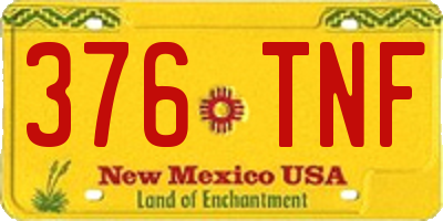 NM license plate 376TNF