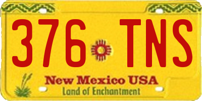 NM license plate 376TNS