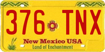NM license plate 376TNX