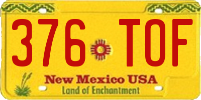 NM license plate 376TOF