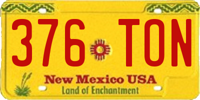 NM license plate 376TON