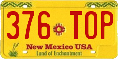 NM license plate 376TOP