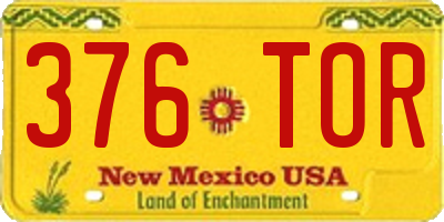 NM license plate 376TOR