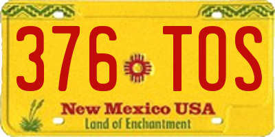 NM license plate 376TOS