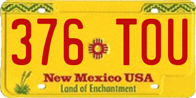 NM license plate 376TOU