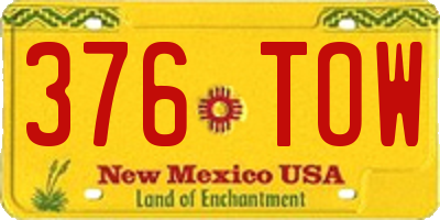 NM license plate 376TOW