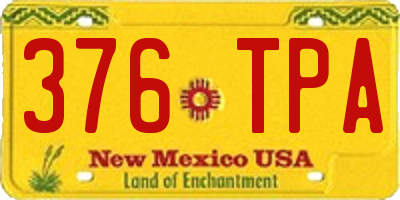NM license plate 376TPA