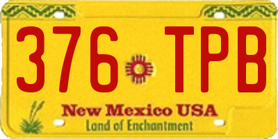 NM license plate 376TPB