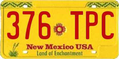 NM license plate 376TPC