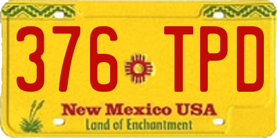NM license plate 376TPD