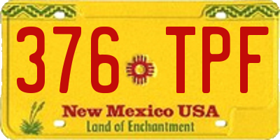 NM license plate 376TPF