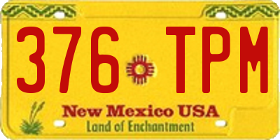 NM license plate 376TPM