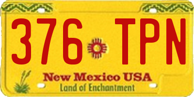 NM license plate 376TPN