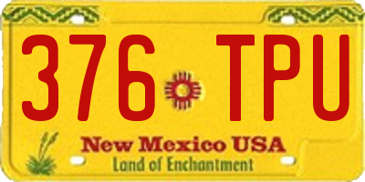 NM license plate 376TPU